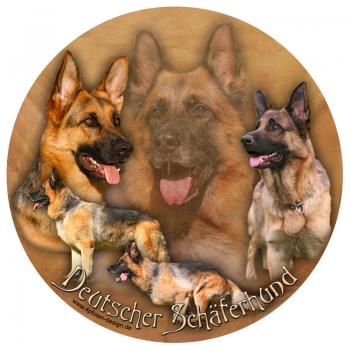 Aufkleber Deutscher Schäferhund, rund